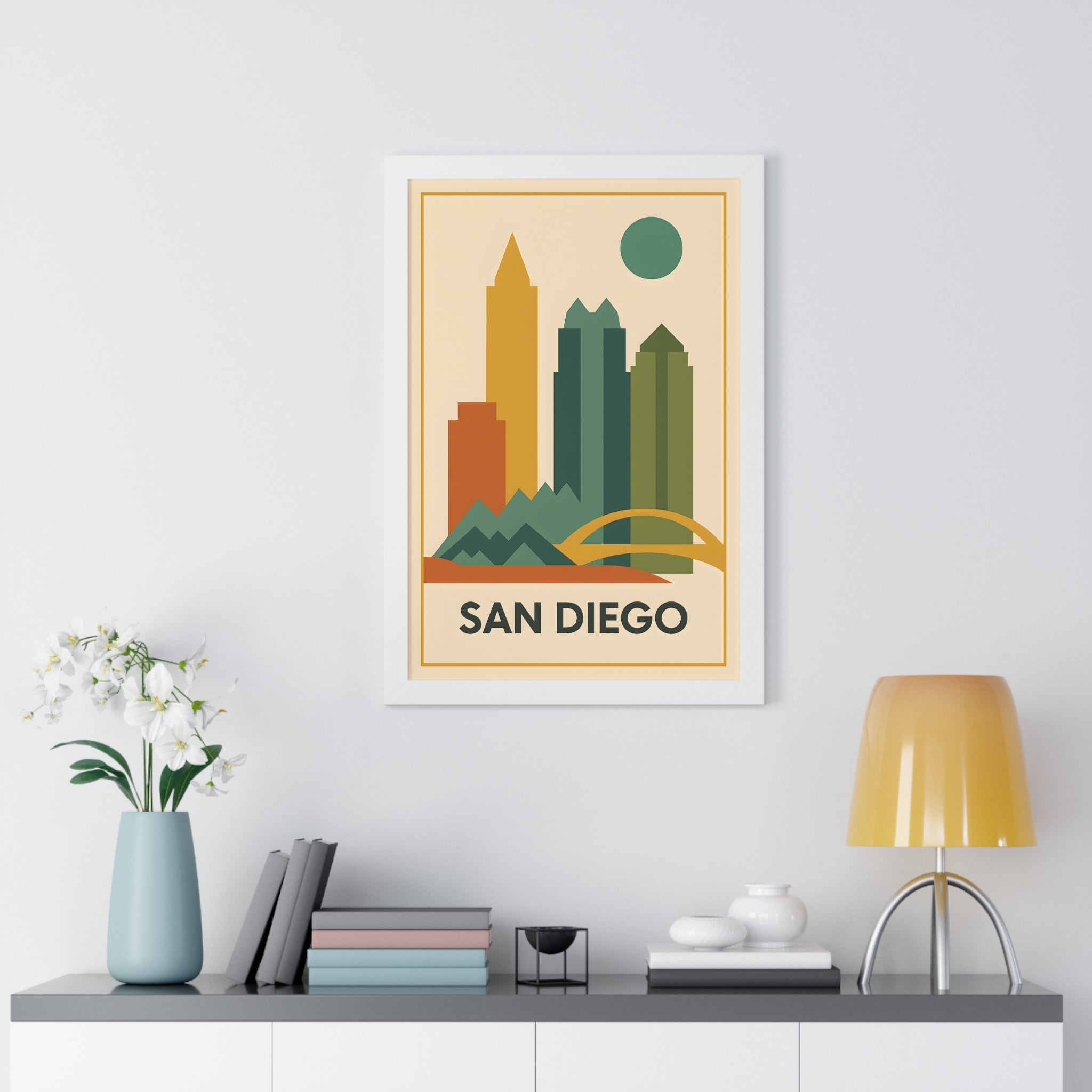 San Diego — Retro Skyline Print