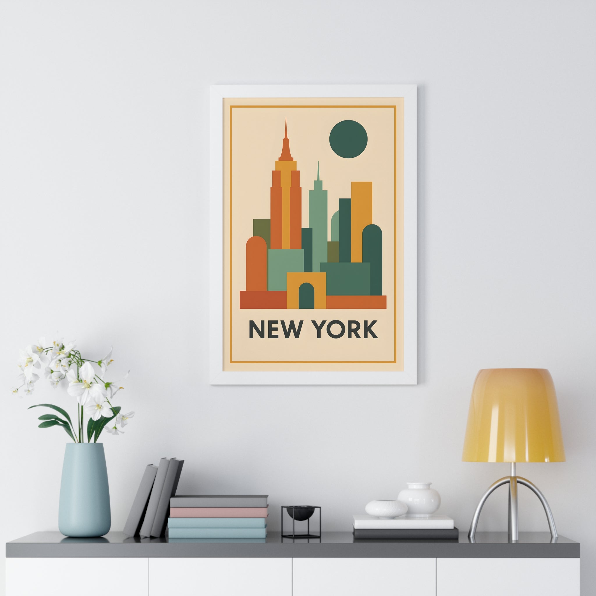 New York City — Retro Skyline Print