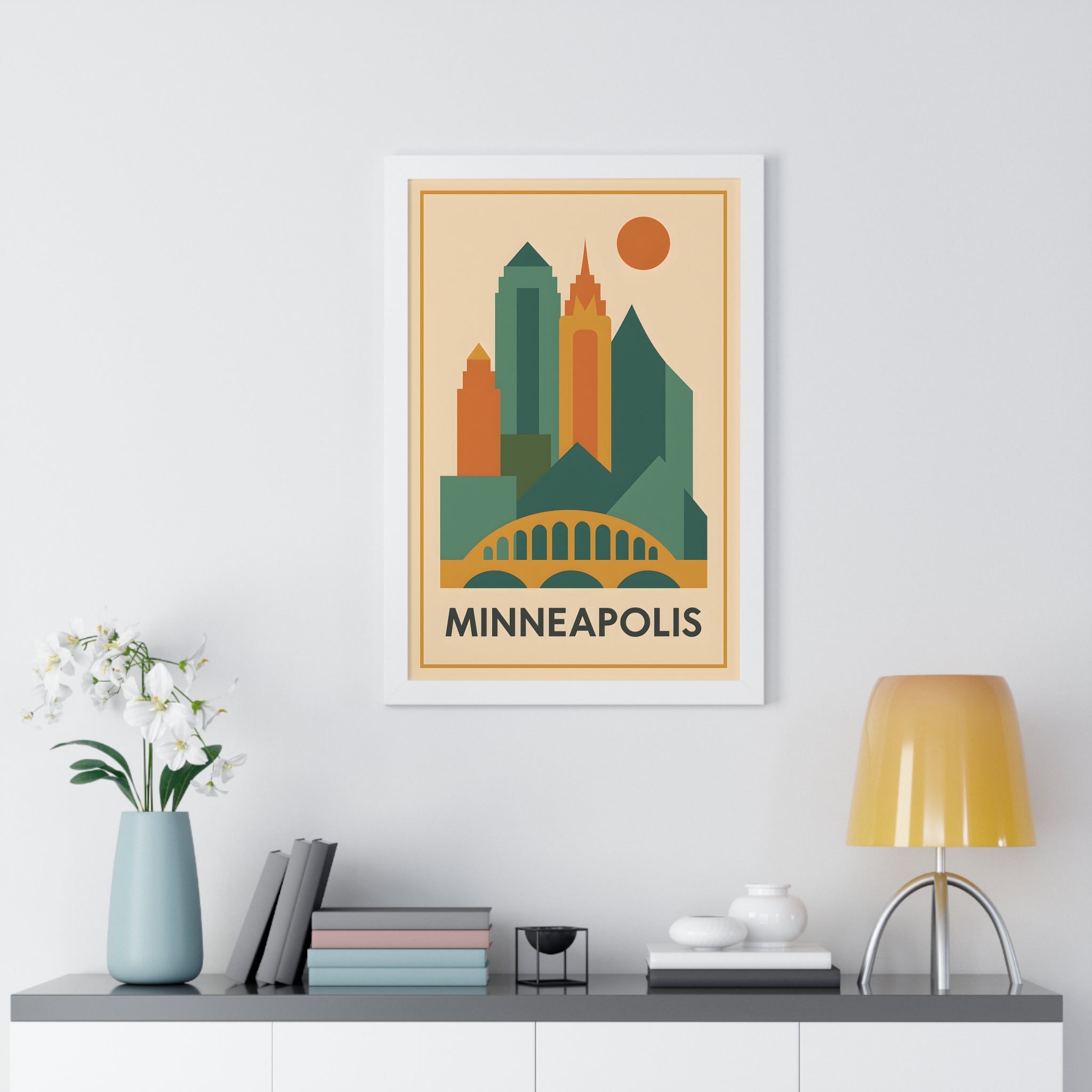 Minneapolis — Retro Skyline Print