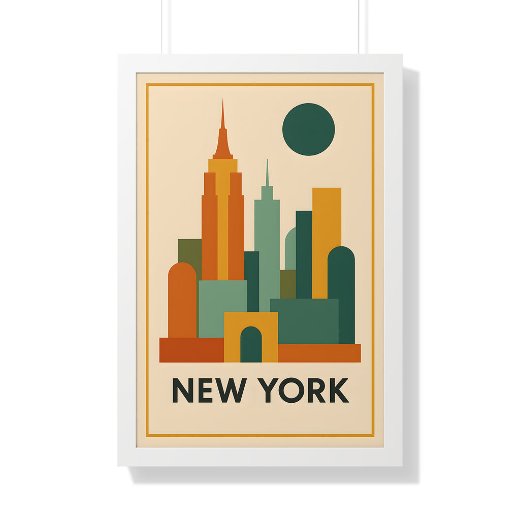 New York City — Retro Skyline Print