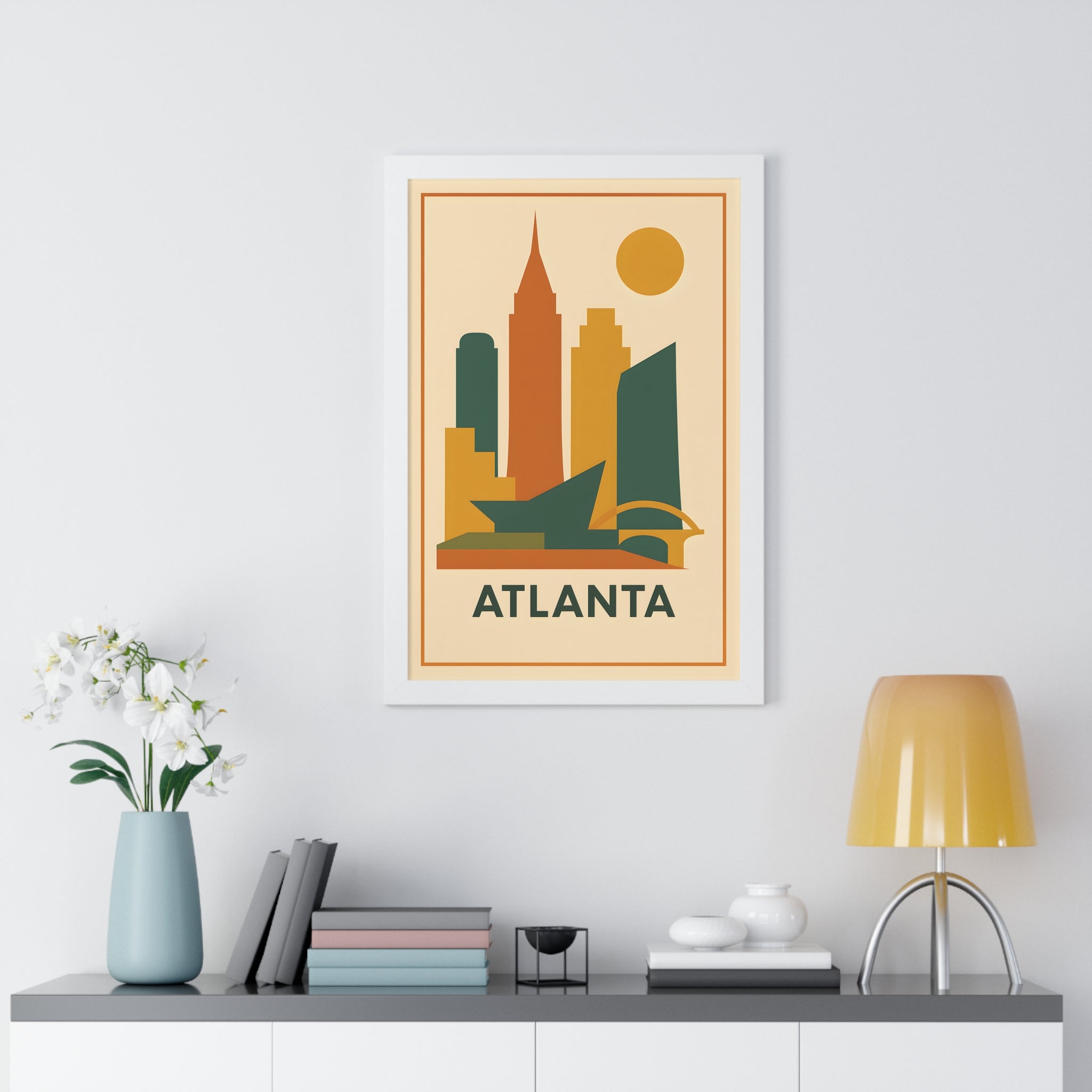 Atlanta — Retro Skyline Print