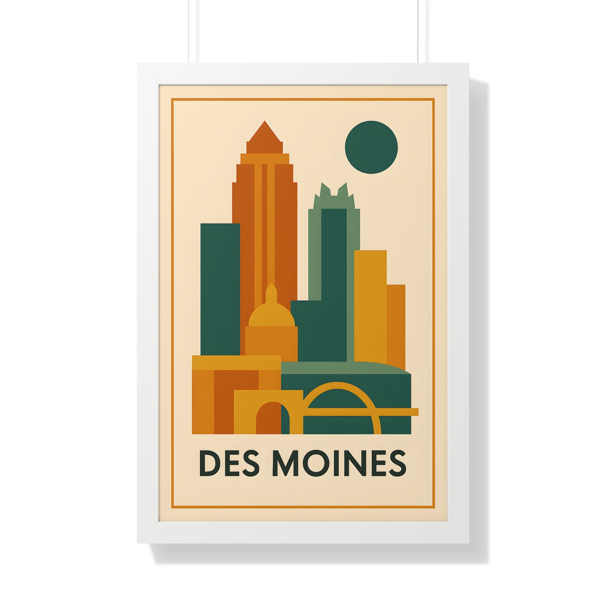 Des Moines — Retro Skyline Print