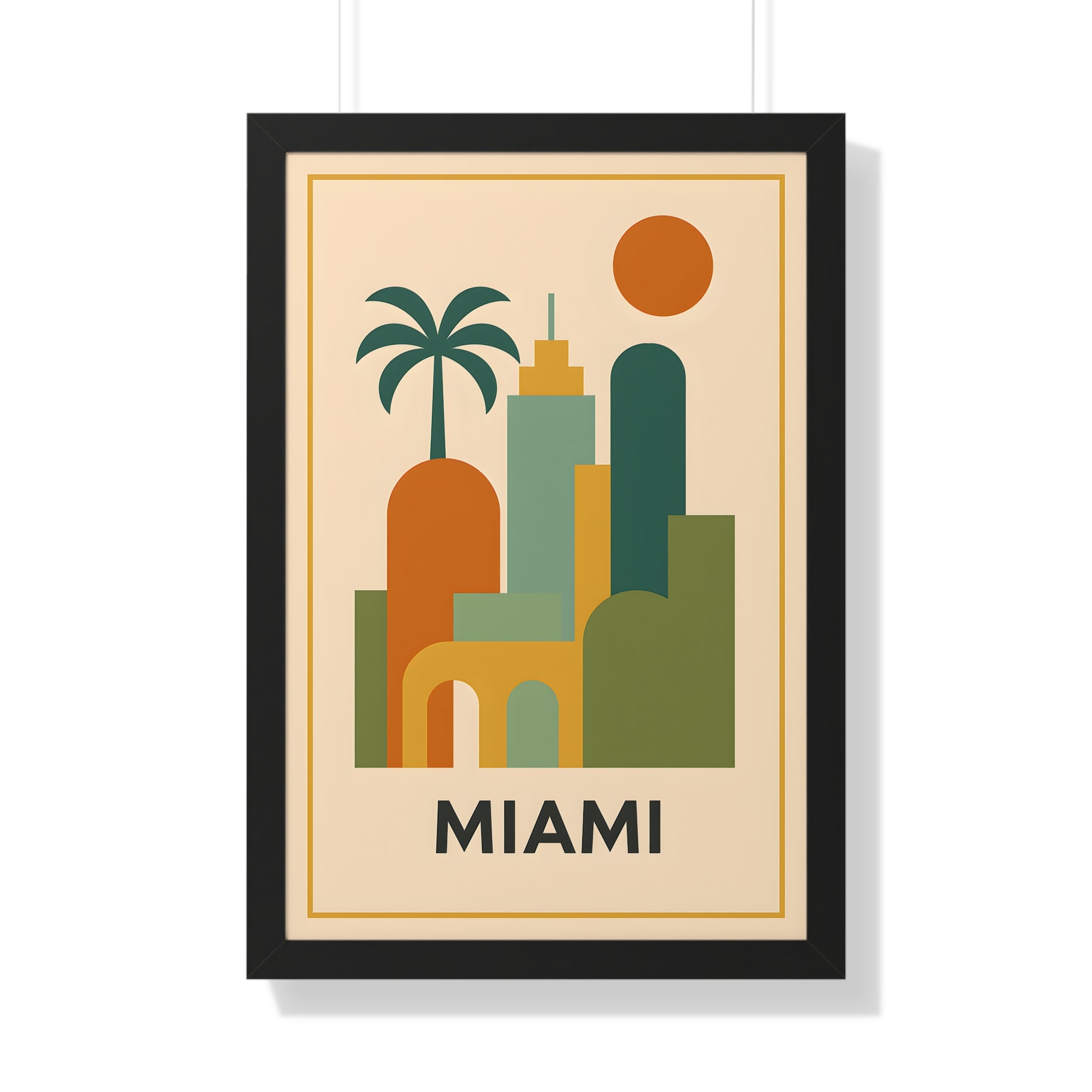 Miami — Retro Skyline Print