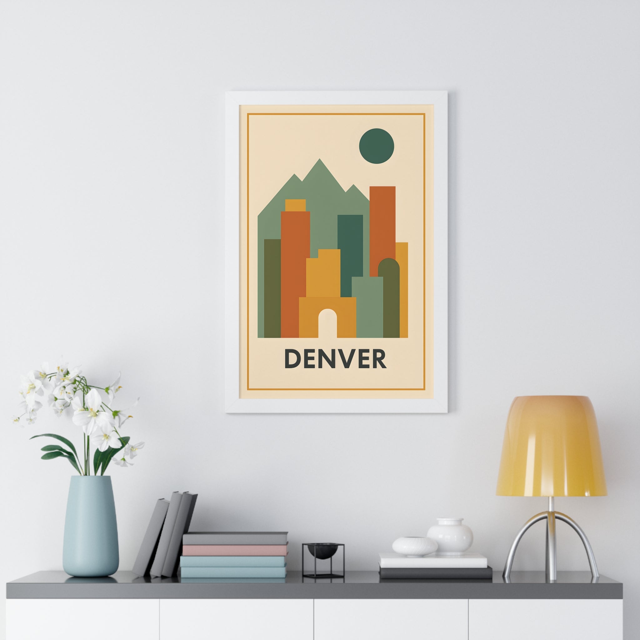 Denver — Retro Skyline Print